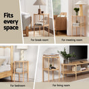 Artiss Coffee Table 2-Tier Round Wood-6