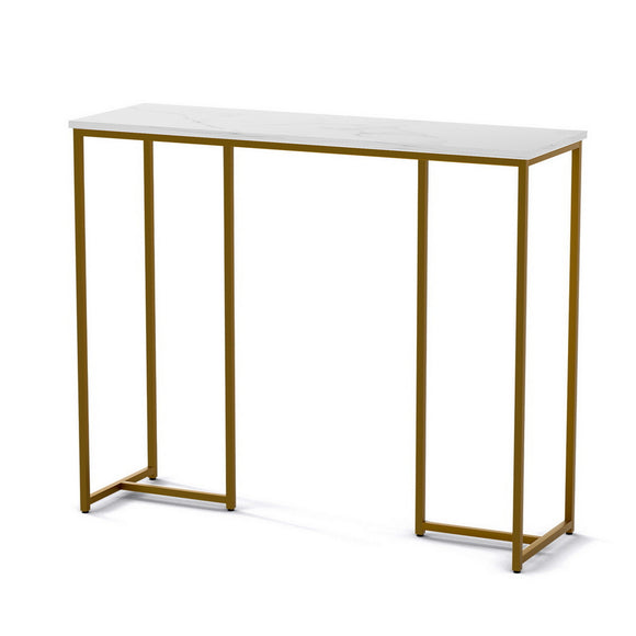 Artiss Console Table Marble Effect White&Gold