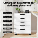 Artiss 5-Drawer Filing Cabinet Mobile Rolling Storage Cabinet Chest of Drawers Stand White-6