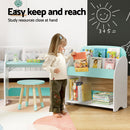 Keezi Kids Bookshelf 2 In 1 Table Chair Set Bookcase Toys Shelves Children Organiser-4