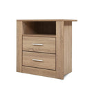 Artiss Bedside Table 2 Drawers with Shelf - TARA Oak-1