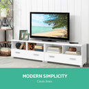Artiss TV Stand Entertainment Unit with Drawers - White-5