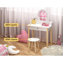 Keezi Kids Dressing Table Chair Set Wooden Leg Vanity Makeup Drawer Mirror-6