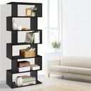 Artiss Bookshelf 6 Tiers - RIVA Black-1