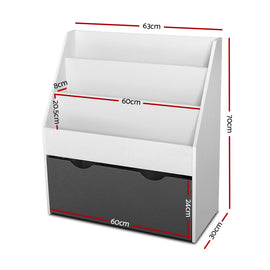 Keezi 3 Tiers Kids Bookshelf Magazine Rack Children Bookcase Organiser Storage - 0