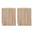 Artiss 2x Bedside Table 2 Drawers - PEPE Oak-3