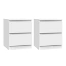 Artiss 2x Bedside Table 2 Drawers - PEPE White-1