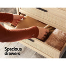 Artiss 4 Chest of Drawers Rattan Tallboy Pine - BRIONY-6