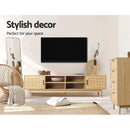 Artiss TV Cabinet Entertainment Unit Storage Cabinets Rattan Wooden 180CM-6