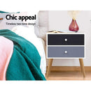 Artiss Bedside Table 2 Drawers - BONDS White-3