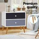 Artiss Bedside Table 2 Drawers - BONDS White-5
