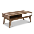 Artiss Coffee Table 2 Drawers Walnut Serena-1