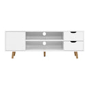 Artiss TV Cabinet Entertainment Unit Stand Wooden Scandinavian 120cm White-5