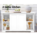 Artiss Buffet Sideboard Sliding Doors - SERA White-5