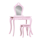 Keezi Kids Dressing Table Stool Set Vanity Mirror Princess Children Makeup Pink-3