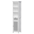 Artiss Bathroom Cabinet Storage 161cm White Rattan Tallboy Toilet Cupboard-3