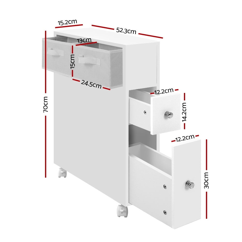 Artiss Bathroom Cabinet Storage Toilet Organiser - 0