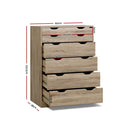Artiss 6 Chest of Drawers - MYLA Oak-4