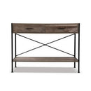 Artiss Console Table 2 Drawers Walnut Marconi-3