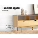 Artiss Wooden Scandinavian Entertainment Unit - Natural-8