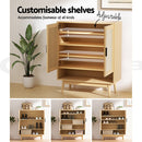 Artiss Shoe Rack Cabinet Rattan 5-tier 20 Pairs Dani-7