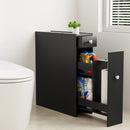 Artiss Bathroom Storage Cabinet Toilet Slim Tissue Box Caddy Holder Side Wooden Black-7