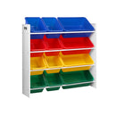 Keezi Kids Toy Box 12 Bins Bookshelf Organiser Children Storage Rack-3