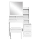 Artiss Dressing Table Stool Set 4 Drawers White-5