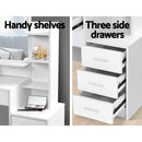 Artiss Dressing Table Stool Set 4 Drawers White-6