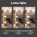 Artiss Dressing Table Set Stool 10 Led Bulbs Wood-4