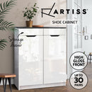 Artiss Shoe Rack Cabinet 30 Pairs White Eve-5