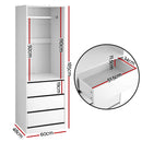 Artiss Wardrobe Clothes Closet Storage Organizer White-3