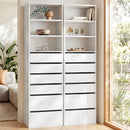 Artiss 2x Chest of 6 Drawers Tallboy Cabinet Adjustable Shelf White-1