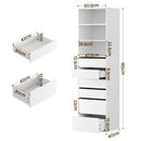 Artiss 2x Chest of 6 Drawers Tallboy Cabinet Adjustable Shelf White-3
