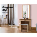 Artiss Dressing Table Stool Set Sliding Mirror Oak Demi-5