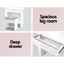 Artiss Dressing Table Stool Set Sliding Mirror White Demi-7