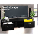 Artiss Entertainment Unit TV Cabinet 140cm Black Jim-6