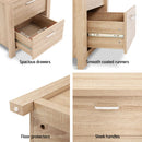 Artiss Bedside Table 2 Drawers - MAXI Pine-5