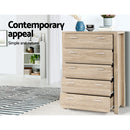 Artiss 5 Chest of Drawers - MAXI Pine-7