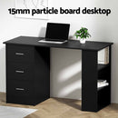 Artiss Computer Desk Drawer Shelf Cabinet Black 120CM-6