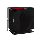 Artiss Bedside Table LED 3 Drawers - MORI Black-2