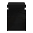 Artiss 2X Bedside Table LED 3 Drawers - COLEY Black-4