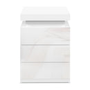 Artiss Bedside Table LED 3 Drawers - COLEY White-3