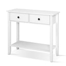 Artiss Console Table 2 Drawers 80CM White Chole-3