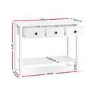 Artiss Console Table 3 Drawers 100CM White Chole-4