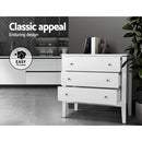 Artiss 3 Chest of Drawers - BRITTANY White-7