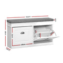 Artiss Shoe Rack Cabinet Bench 8 Pairs White-2