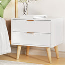 Artiss Bedside Table 2 Drawers - White-7