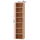 Artiss Bookshelf 7 Tiers MILO Pine-4