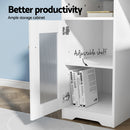 Artiss Computer Desk Shelf Cabinet L-Shape White 150CM-5